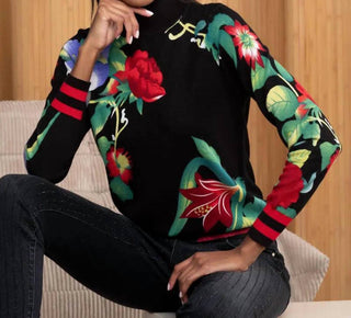 Alison Sheri - Floral Long Sleeve Sweater