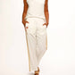 Paparazzi - Linen Blend Embroidered Wide Leg Pant
