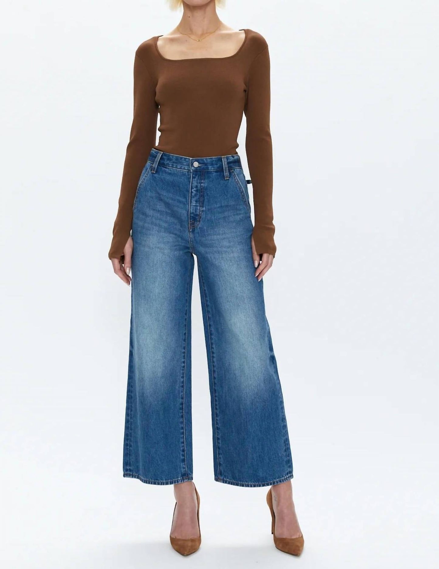 Pistola - Jenny Long Sleeve Square Neck Thong Bodysuit