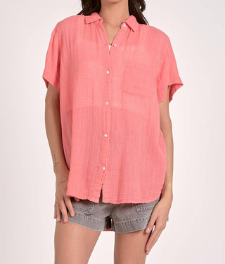 Elan - Short-sleeve Button Down Top