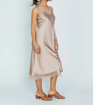 Brazeau Tricot - Women's Silk Charmeuse Racer Back Midi Dress