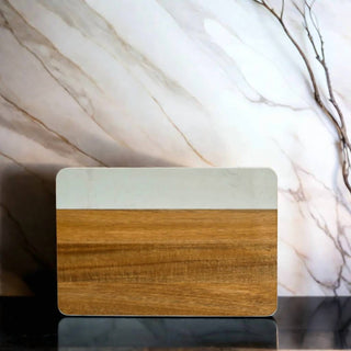 Creative Gifts International - Marble and Acacia Wood Rectangle Board