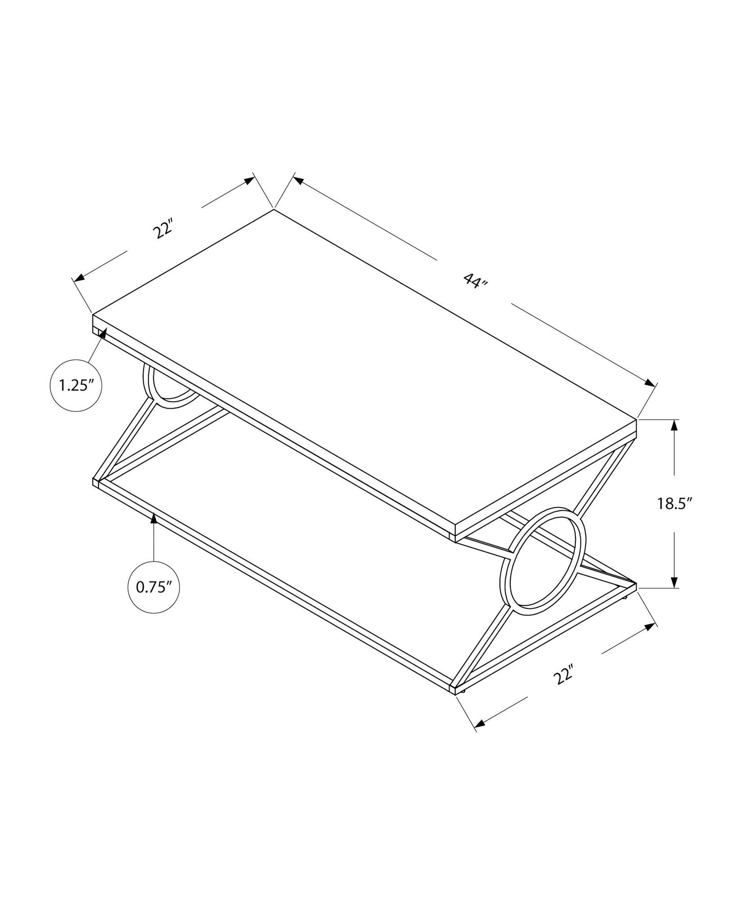 Rectangular Glossy White Coffee Table