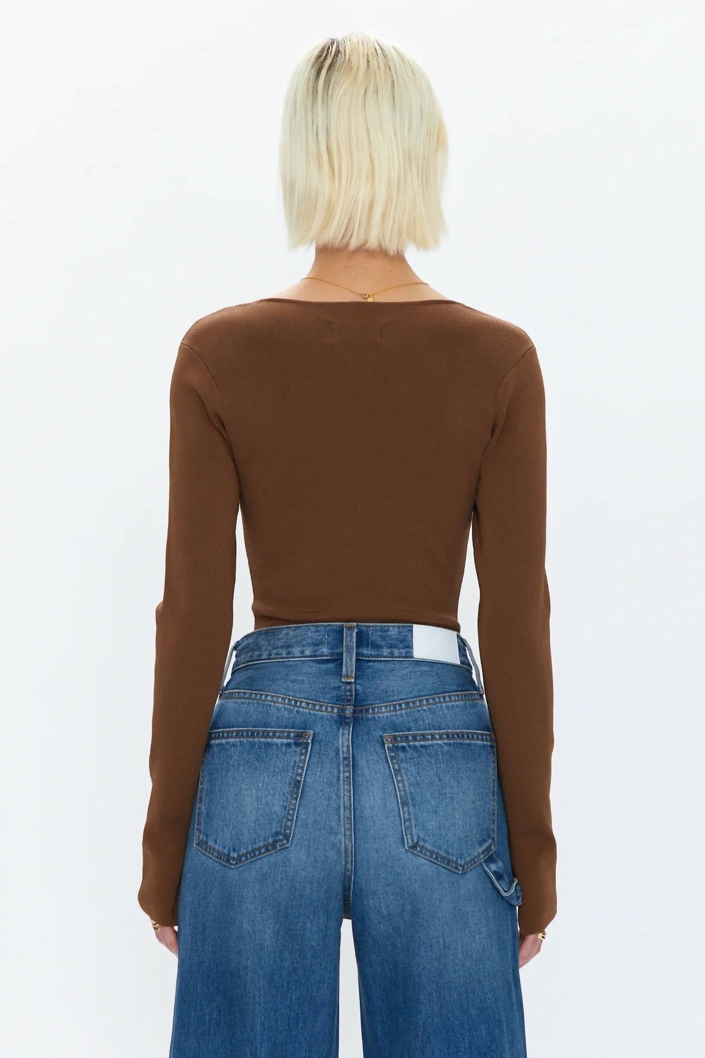 Pistola - Jenny Long Sleeve Square Neck Thong Bodysuit