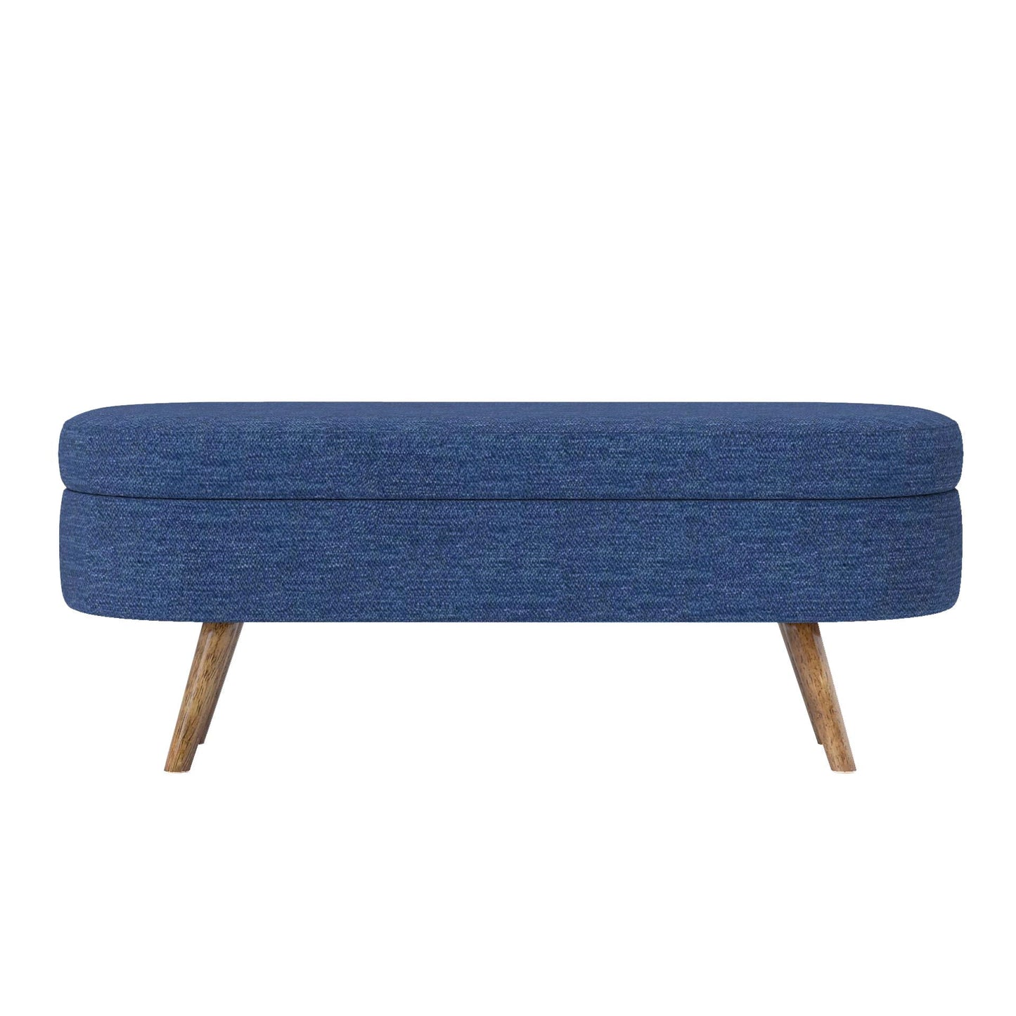 Ottoman Oval Storage Bench with Rubber Wood Legs