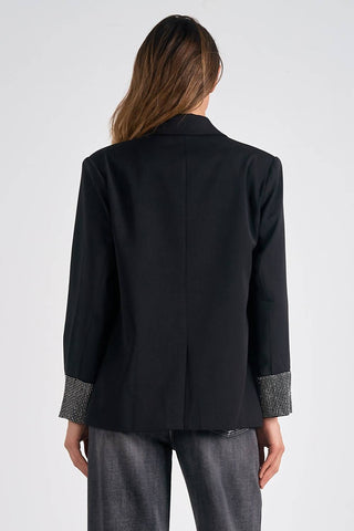 Elan - JACKET WITH RHINESTONE SLEEVE DETAIL