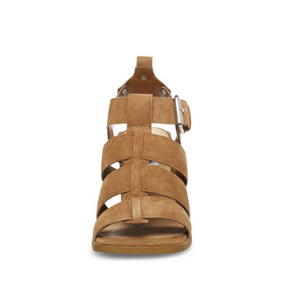 Steve Madden - Women's Suede Cage Wooden Stacked Heel Sandal