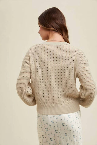 Wishlist - Open-knit Balloon Sleeve Sweater