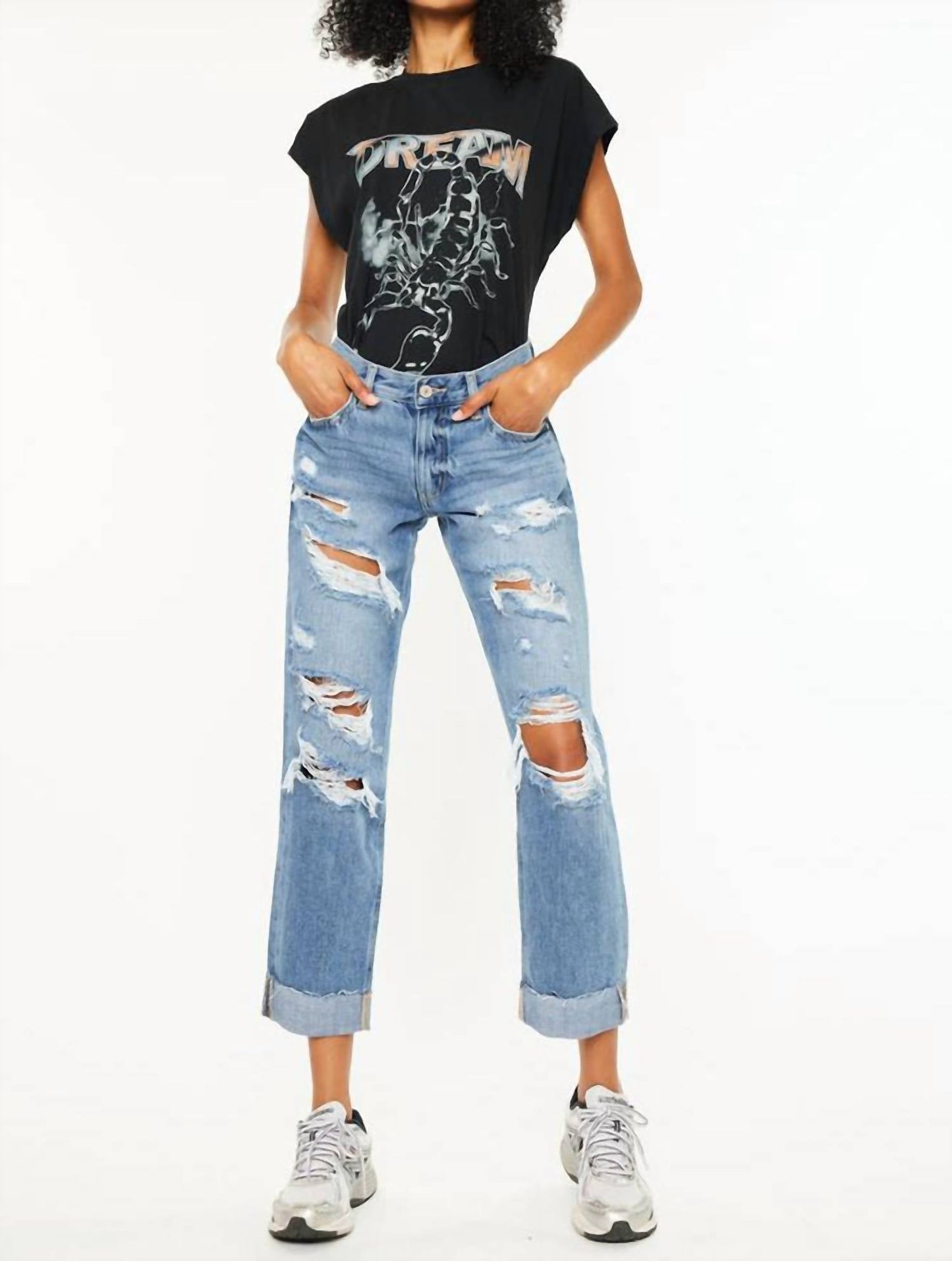 Kancan - Delta Mid Rise Boyfriend Jeans