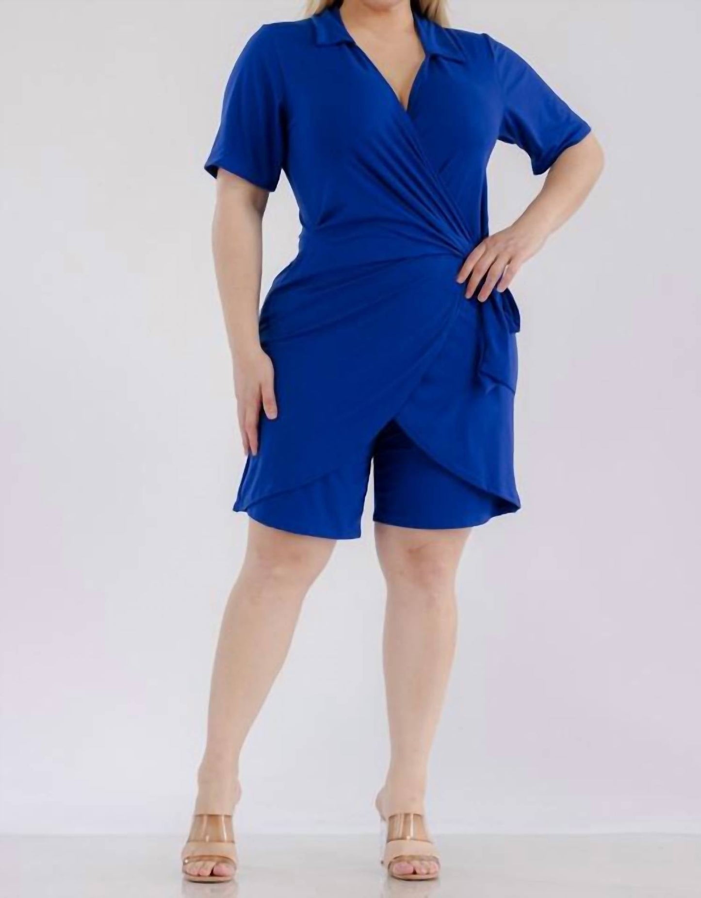 Karen T Design - Modern Wrap Romper With Tie Waist