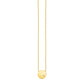 14k Yellow Gold Necklace with Polished Round Pendant with Diamond