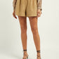 Nili Lotan - Lotan Roxanne Suede Leather High Rise Pleated Shorts