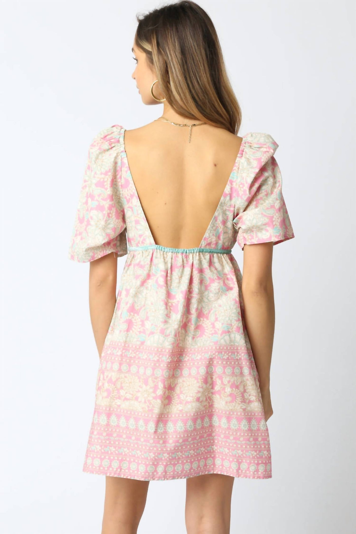 Olivaceous - Conner Velvet Detail Dress