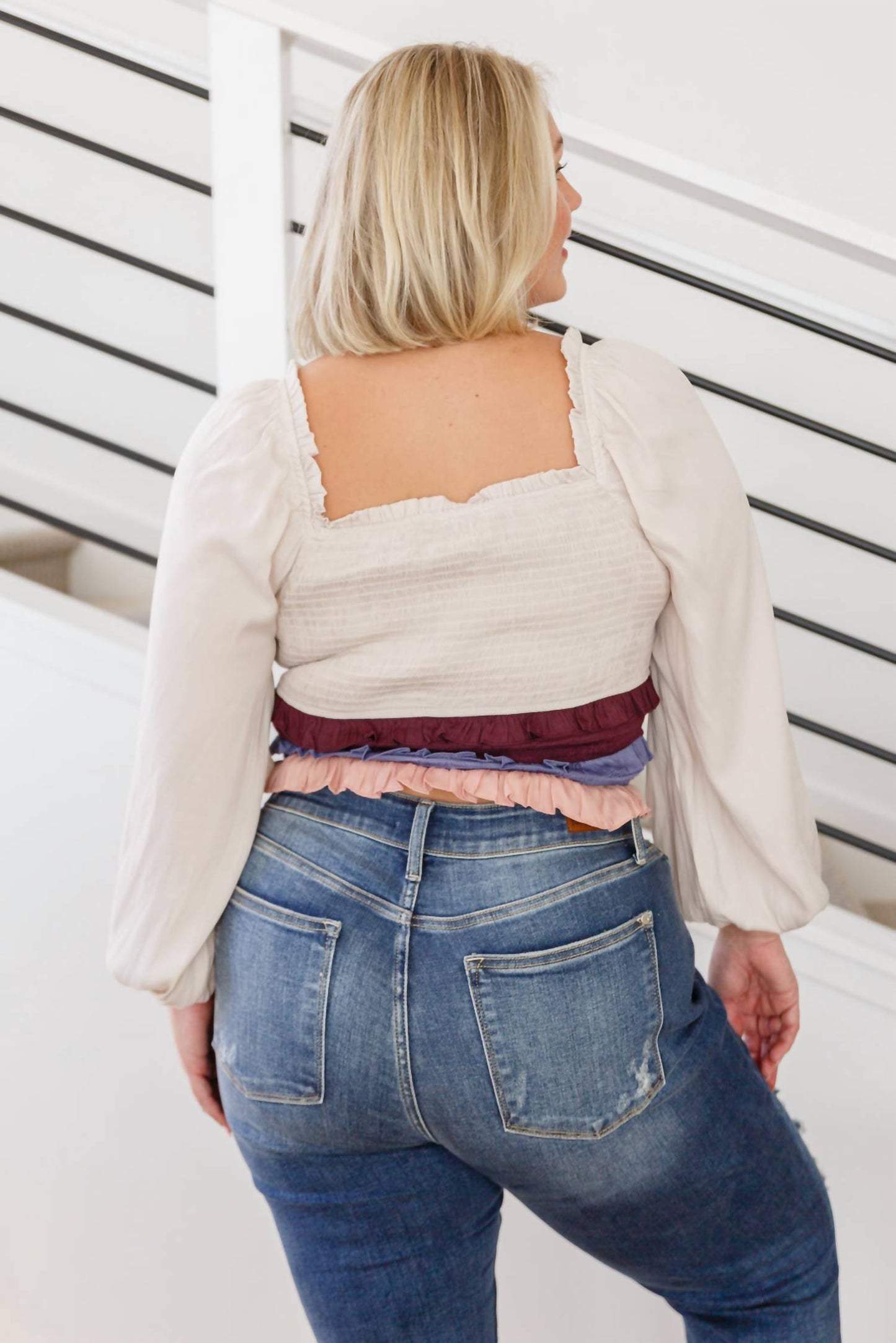143 Story - Shirley Smocked Ruffle Blouse