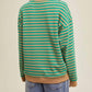 Kissed Apparel - Striped Oversized Crewneck Pullover