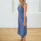 Tcec - V-neck Vintage Midi Dress