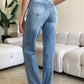 Judy Blue - Women's High Waist Front Yoke Retro Wide Leg Jeans