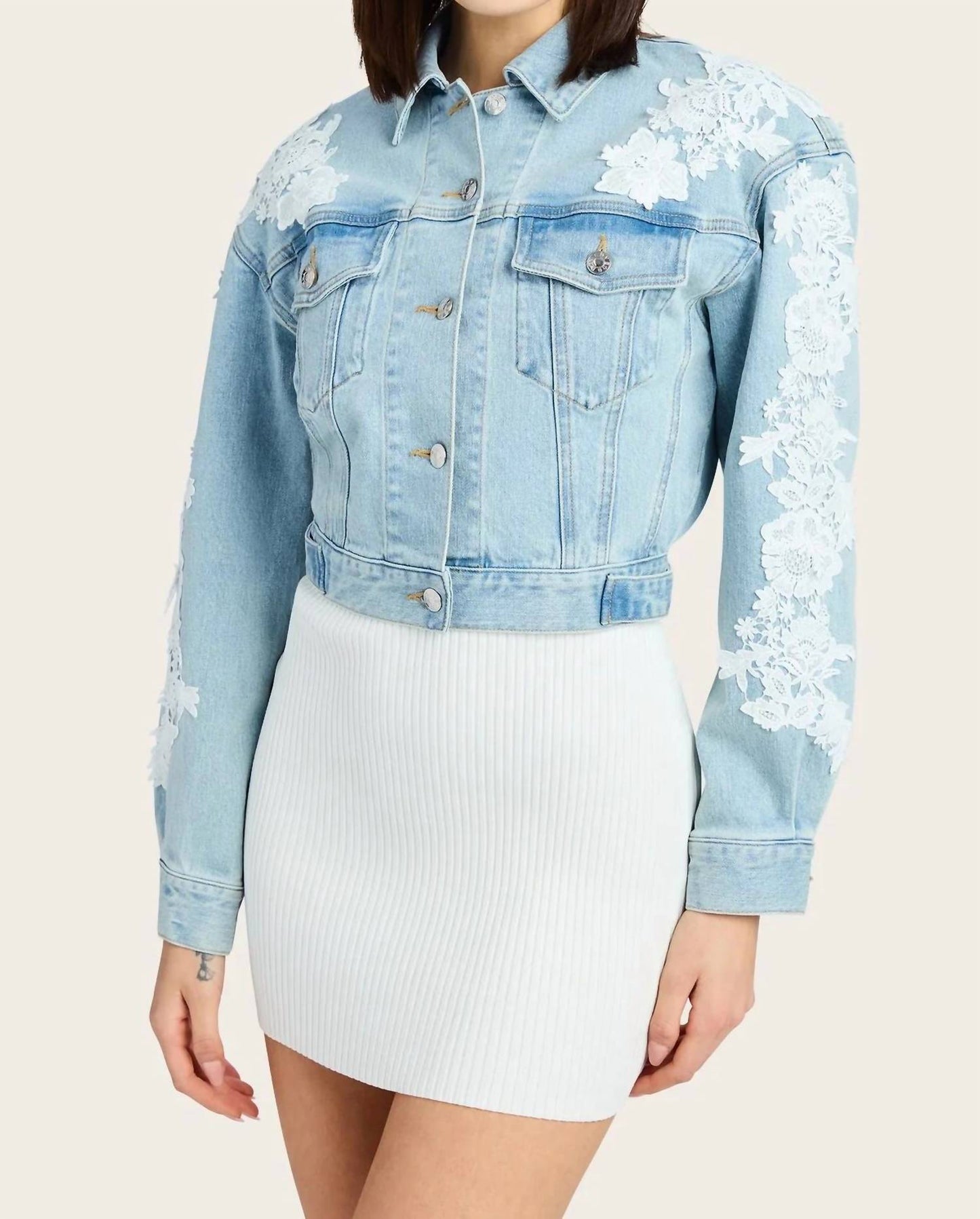 Generation Love - Valex Lace Combo Denim Jacket