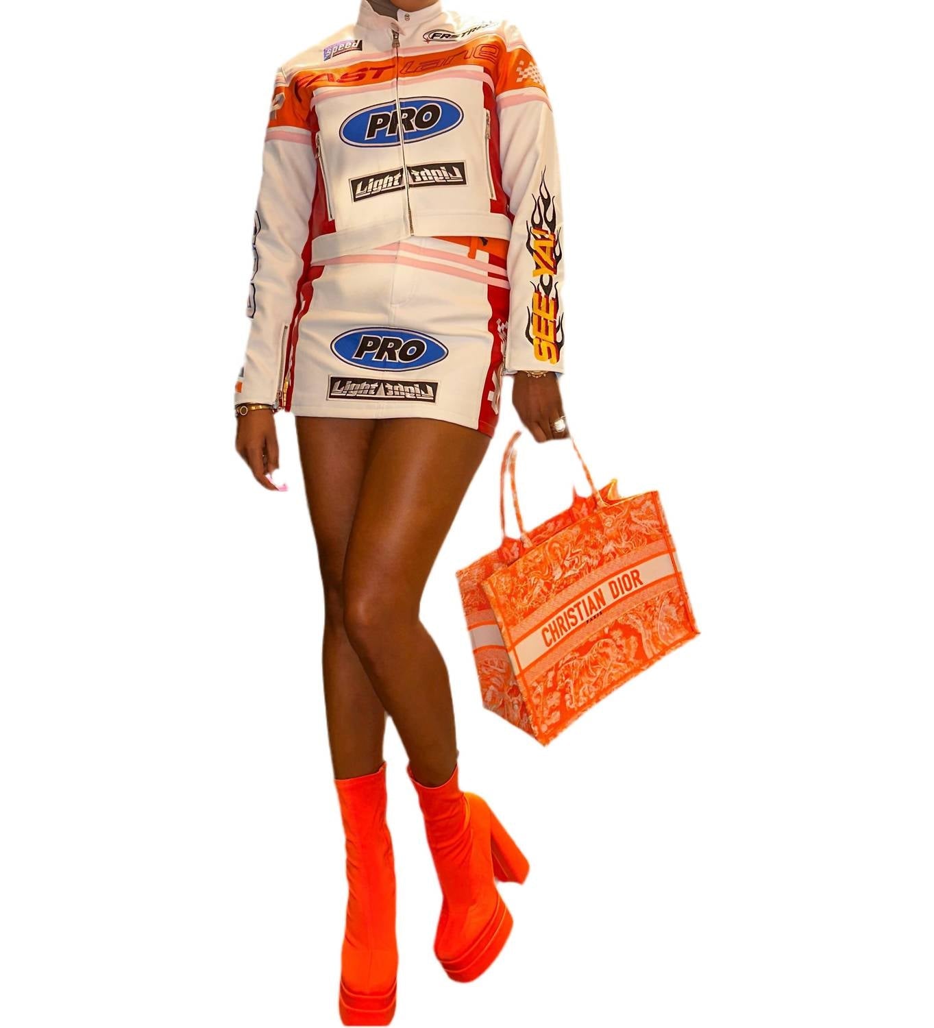 First Row - Fast Lane Leather Racing Skirt
