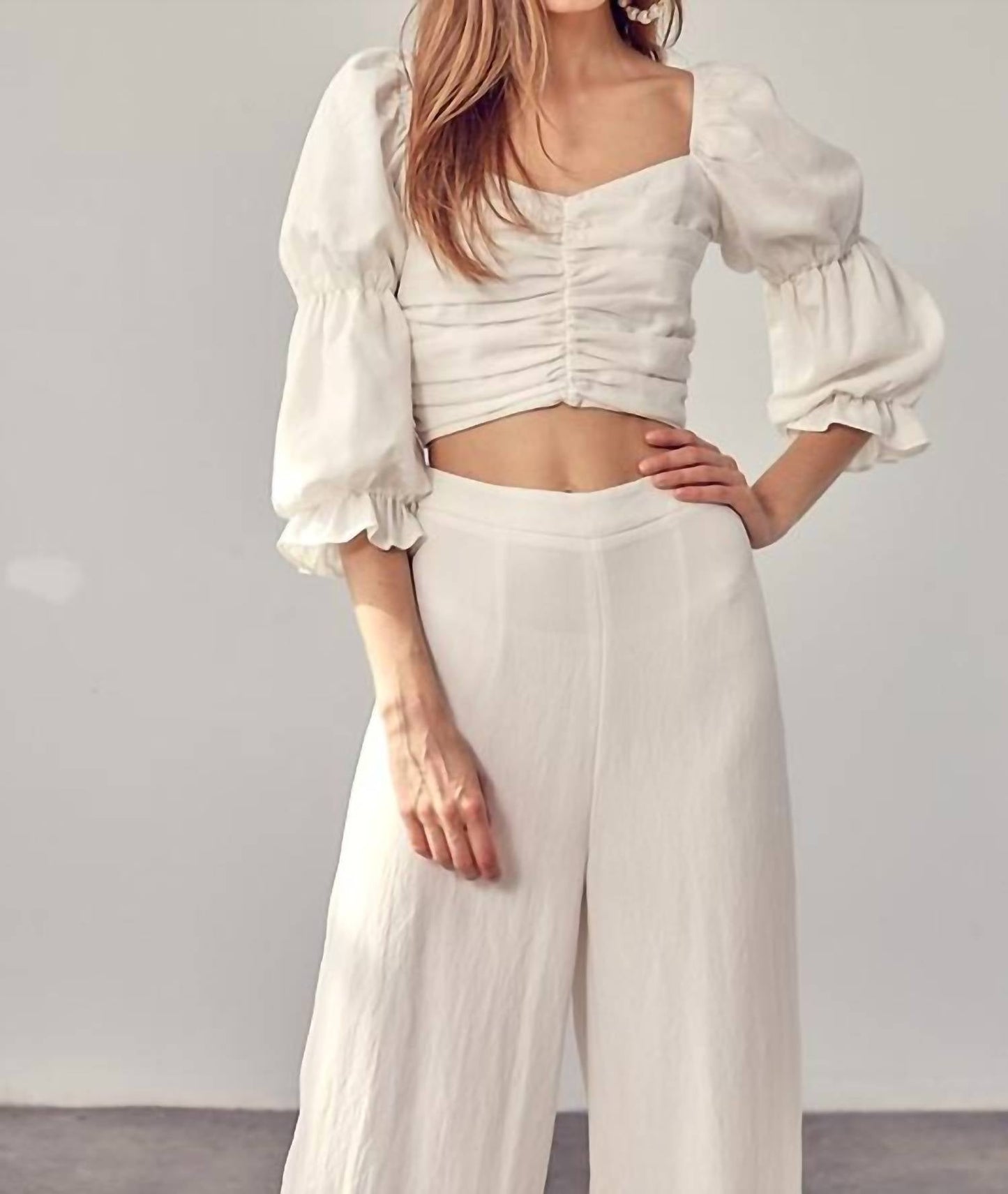 Do+Be - Ruffle Ruched Front Top