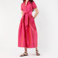 Ann Mashburn - Short-sleeved Classic Shirtwaist Maxi Dress