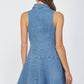 Fate - Stretch Sleeveless Seamed Shirt Dress