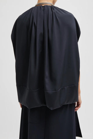 Tibi - Stretch Silk Nylon Cape Top