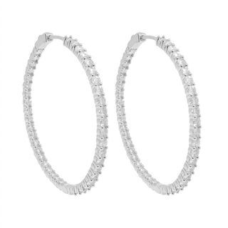 Allyanna Gifts - Women's Moissanite Inside Out Hinged Hoop Earrings
