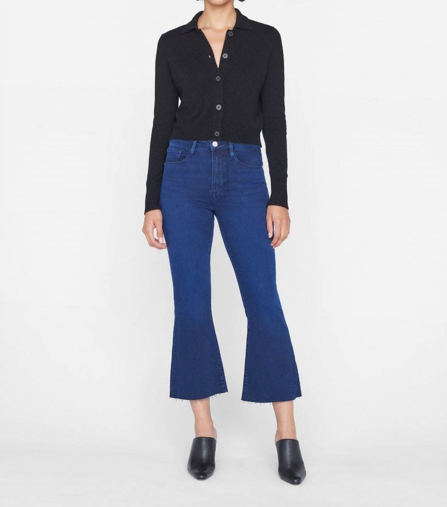 Frame - LE CROP FLARE RAW AFTER JEAN