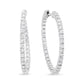 18K White Gold 3 5/8 Cttw Round Diamond Curved Inside-Outside Hoop Earrings (F-G Color, VS1-VS2 Clarity)