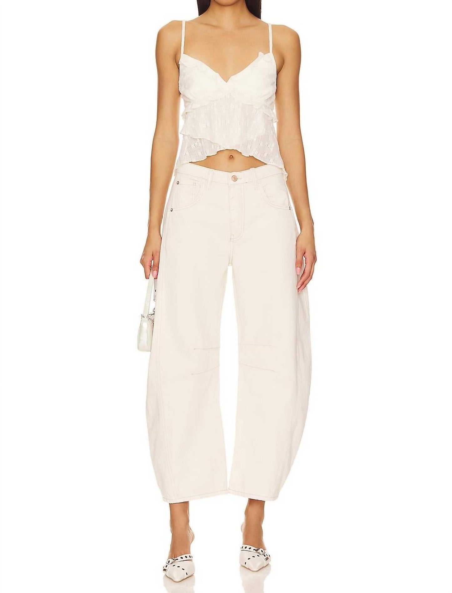 Free People - GOOD LUCK MID RISE BARREL JEANS