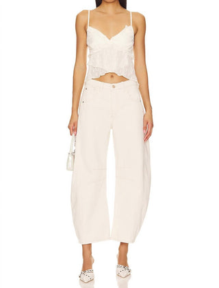 Free People - GOOD LUCK MID RISE BARREL JEANS