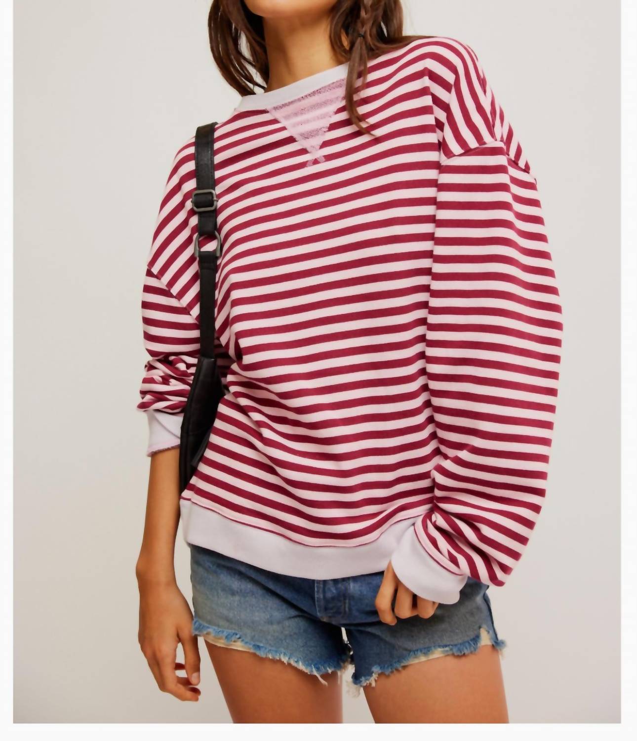 Free People - Classic Striped Crew Sweatshirt