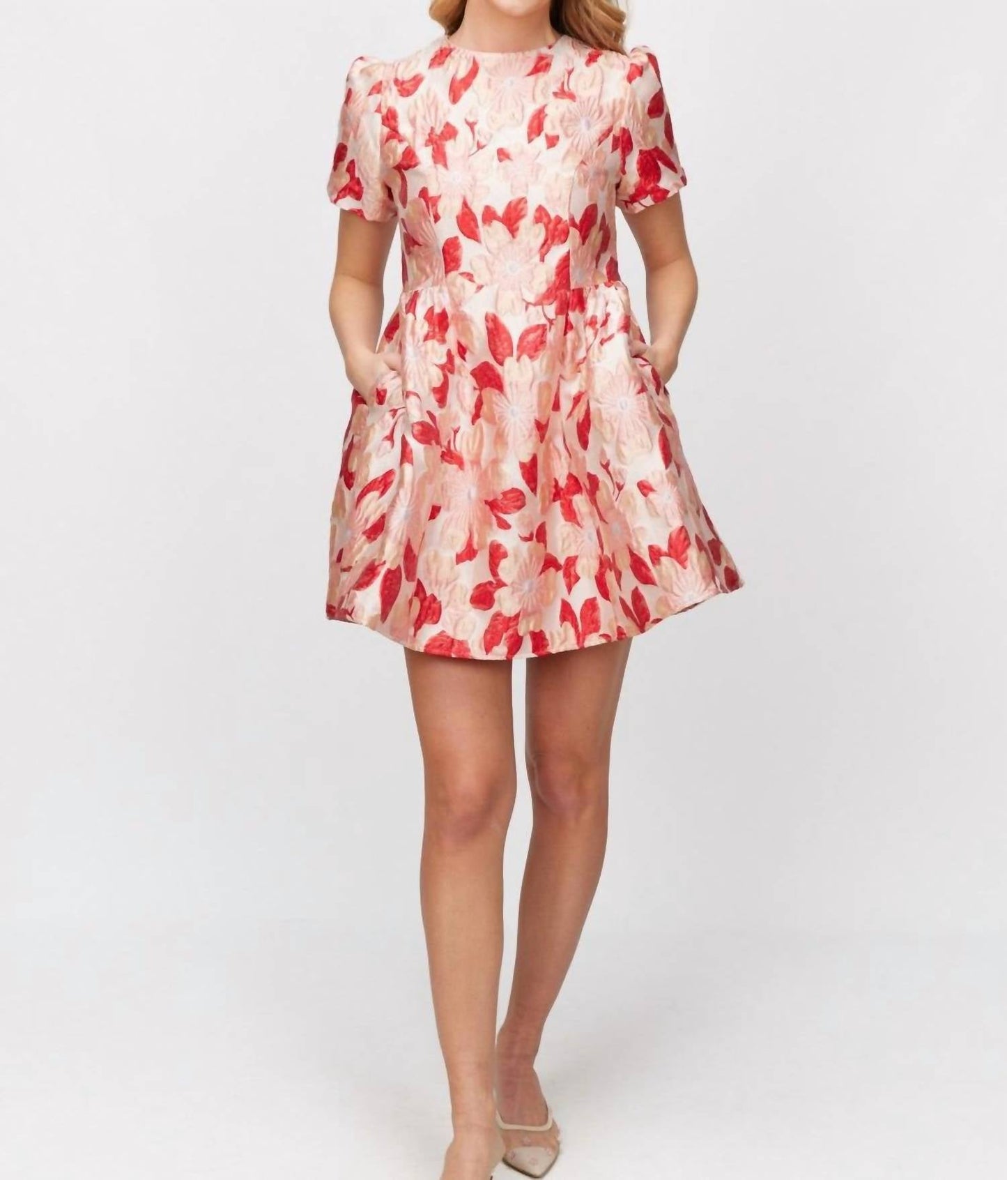 Before You - Floral Jacquard Mini Dress