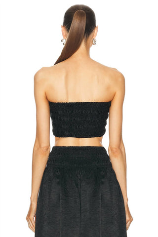 Enza Costa - Textured Satin Smocked Top