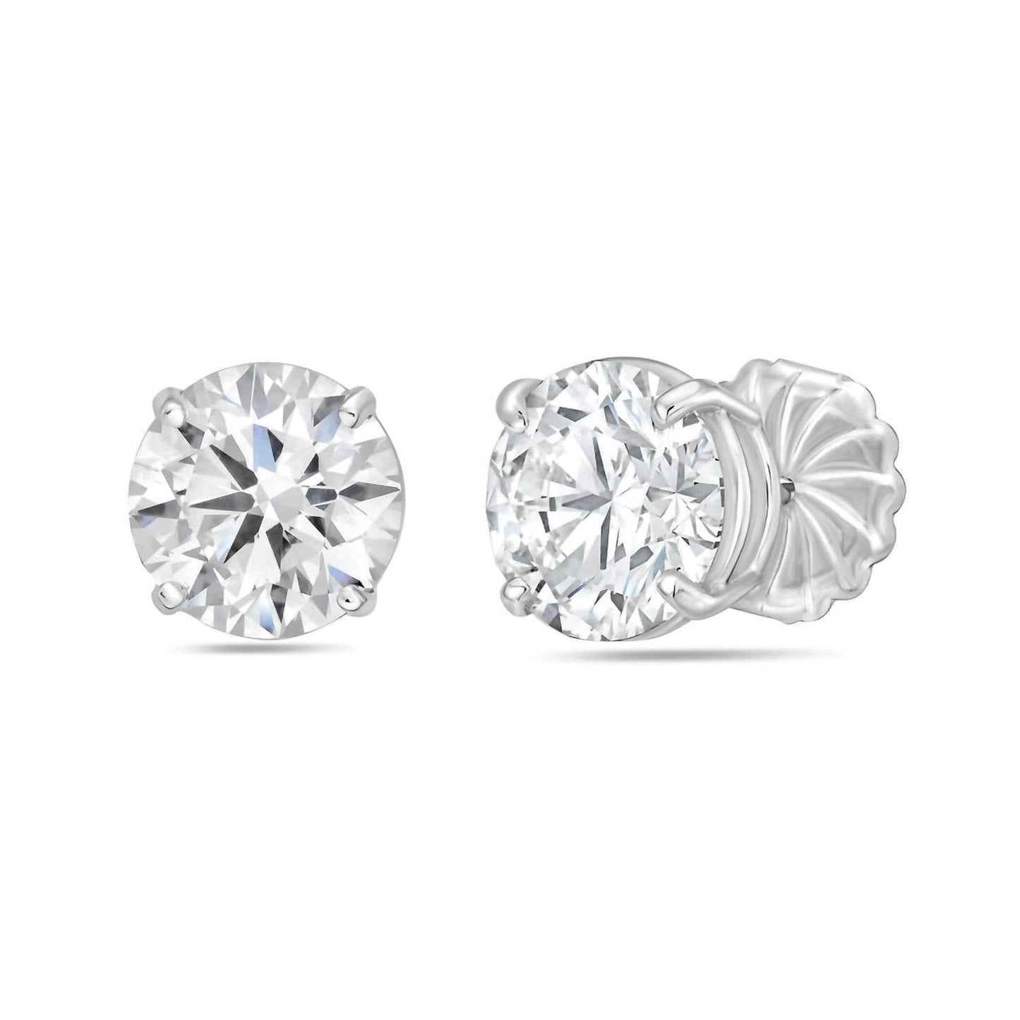 Diana M Jewels - 7.00 Cts Round Lab Grown Stud Earrings