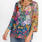 Johnny Was - Women's Neutra Button Front Long Sleeves Henley Tee