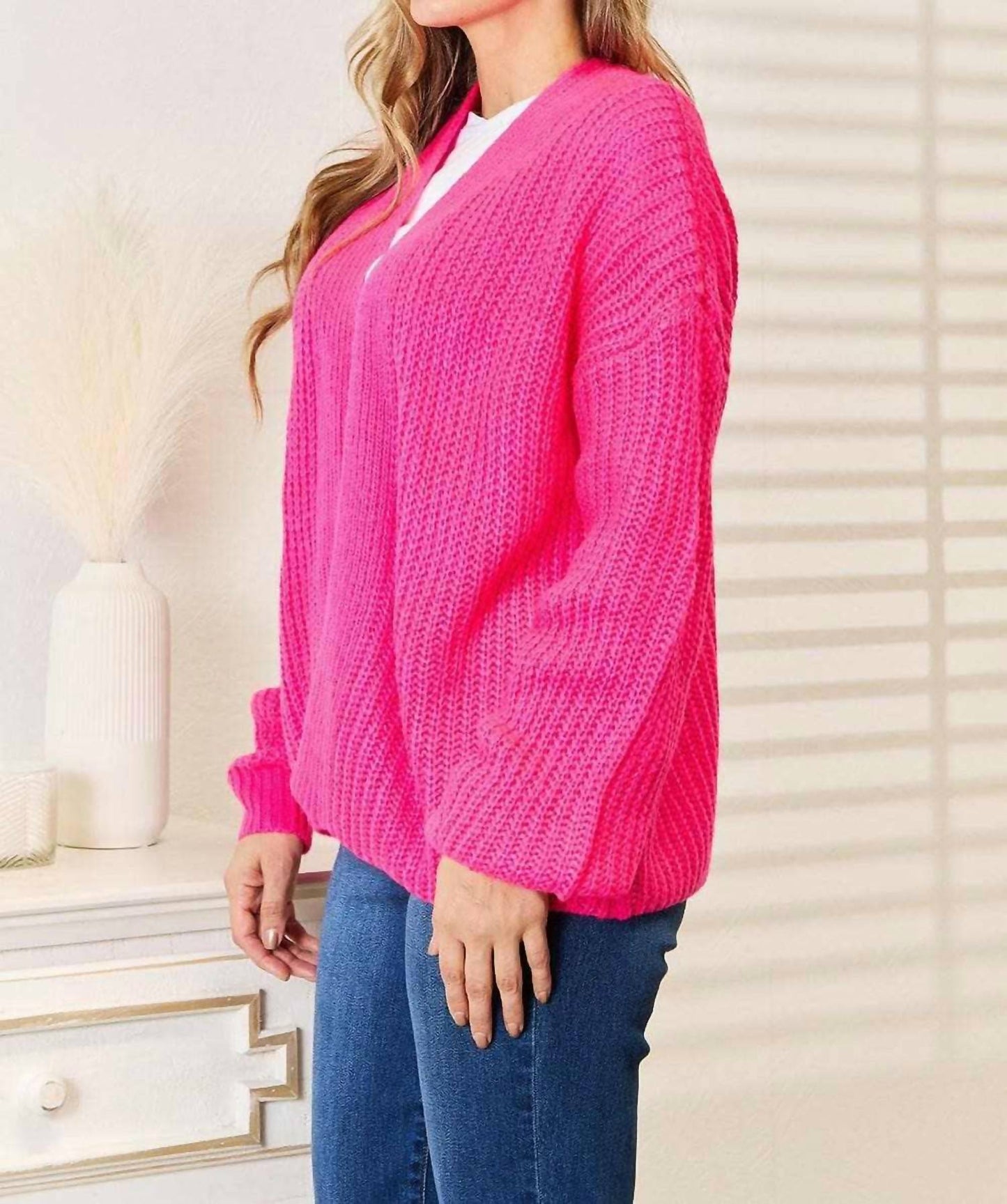 Double Take - Cozy Rib-knit Cocoon Cardigan