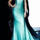 Jovani - Metallic Fitted One Shoulder Prom Dress