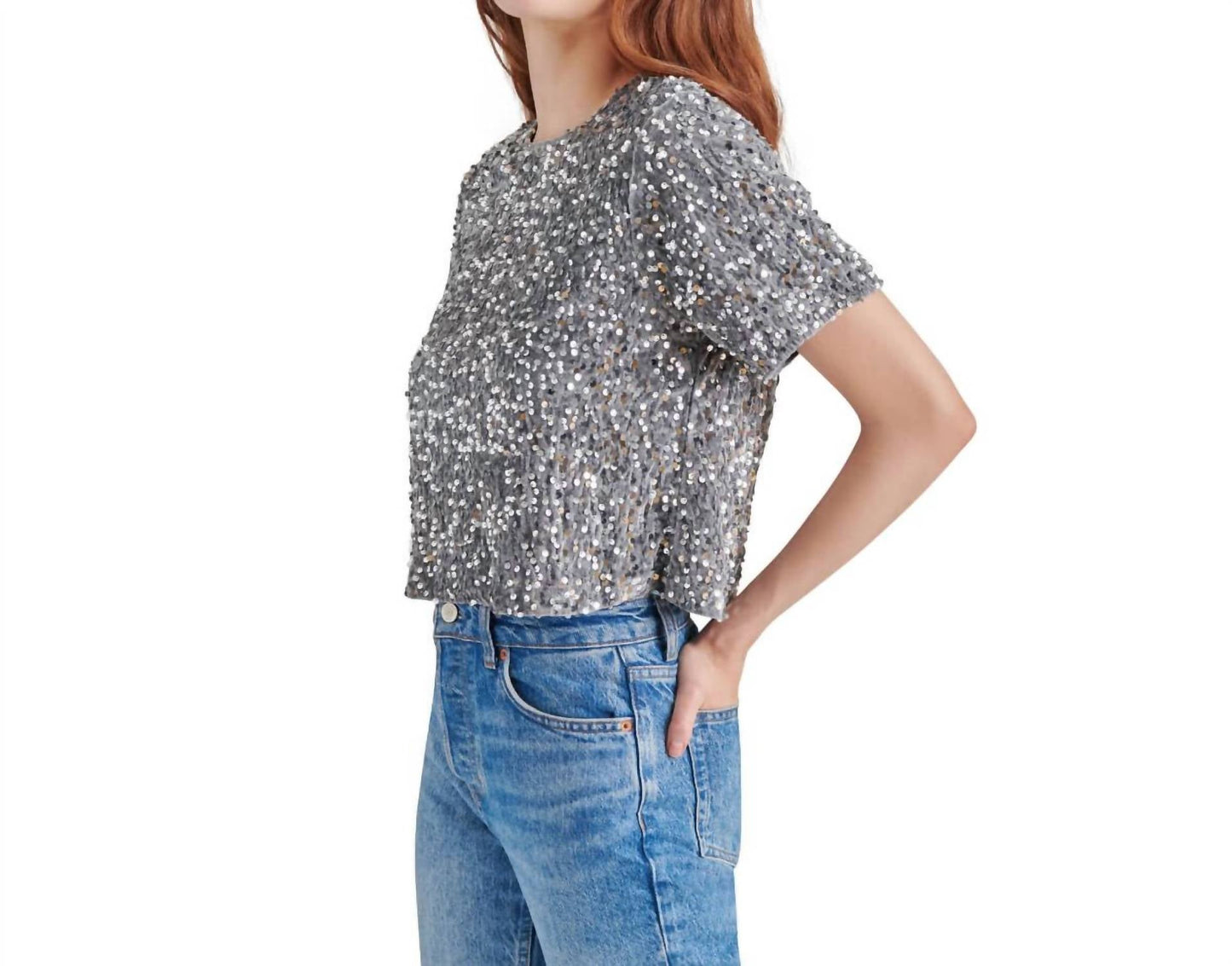 Steve Madden - Cressa Sequin Short Sleeve Top