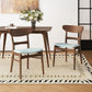 Mid Century Dining Chairs With Cushioned Seats And Wood Frame (Set of 2)