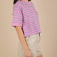 Very J - Oversized Stripe Casual Comfy Knit Top