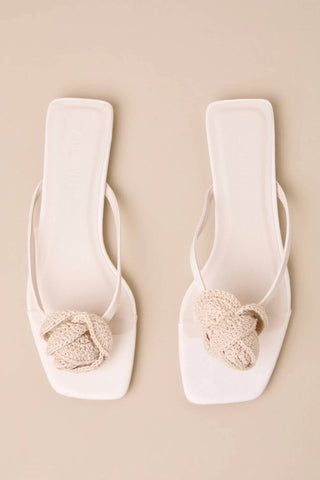 Billini - Idella Cream Crochet Rosette Flat Sandals