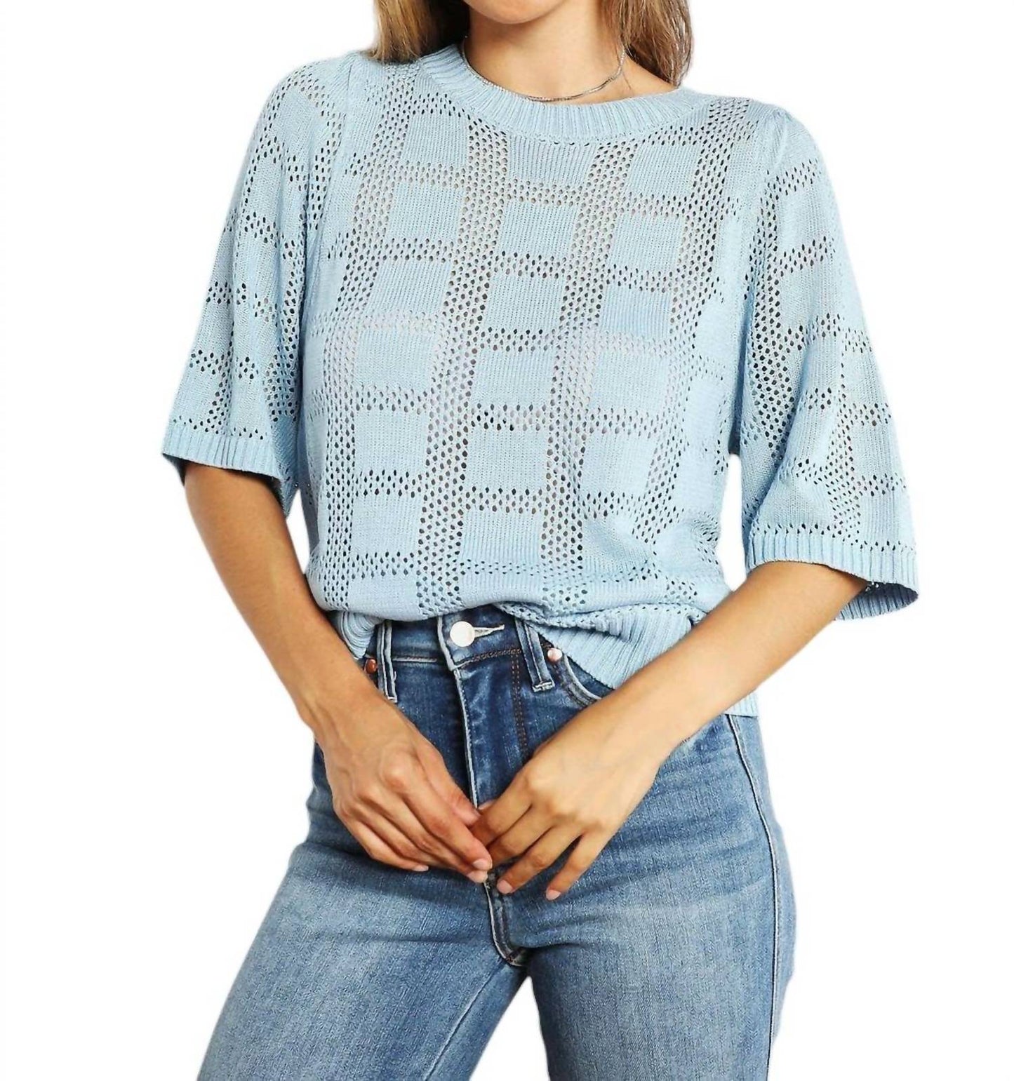 Double Take - Chic Ribbed Round Neck Knit Top