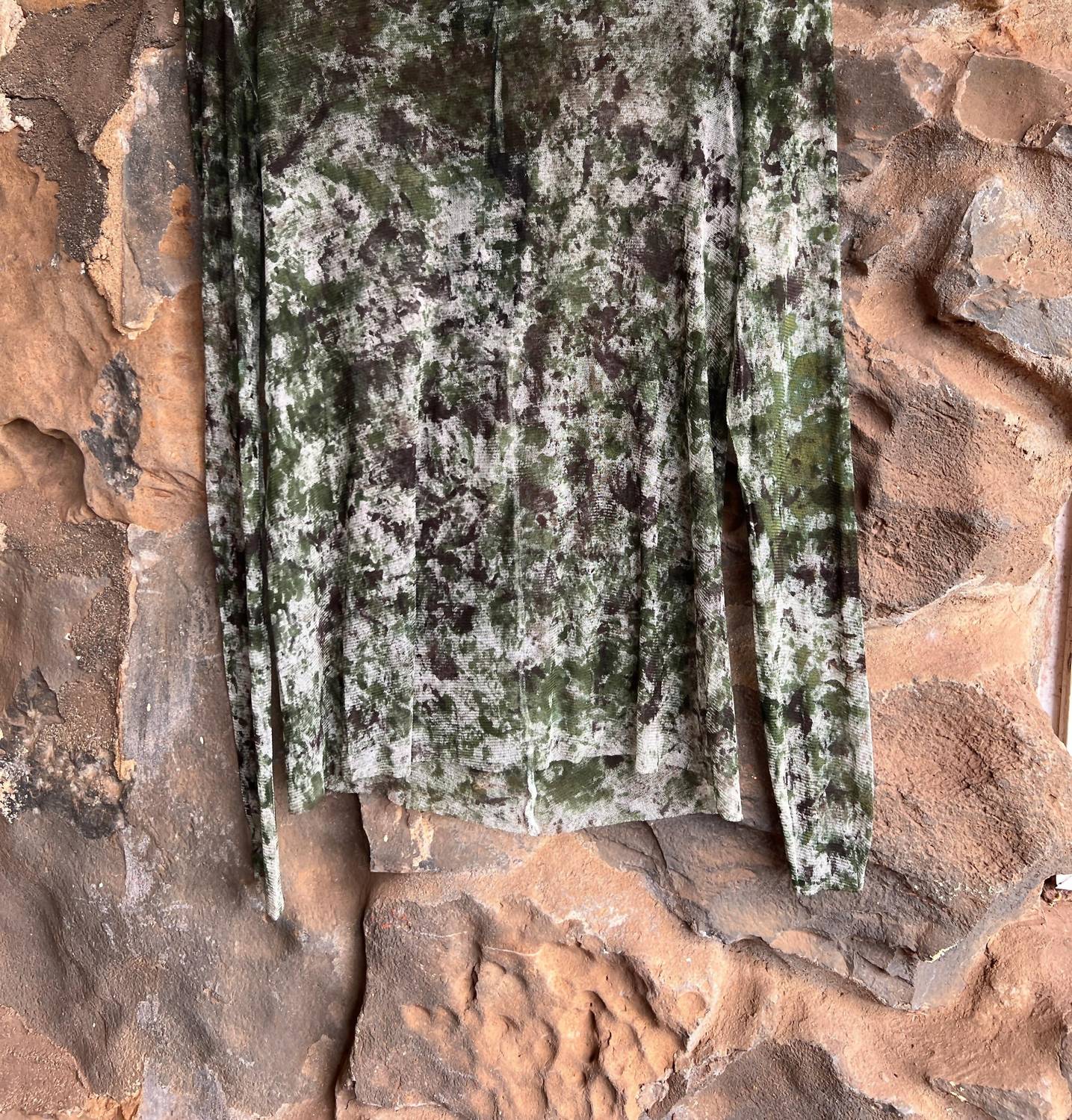 Avant Toi - Camouflage Silk Tulle Round Neck Top