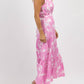 Fashion In The Box - Peony Halter Belted Maxi Dress