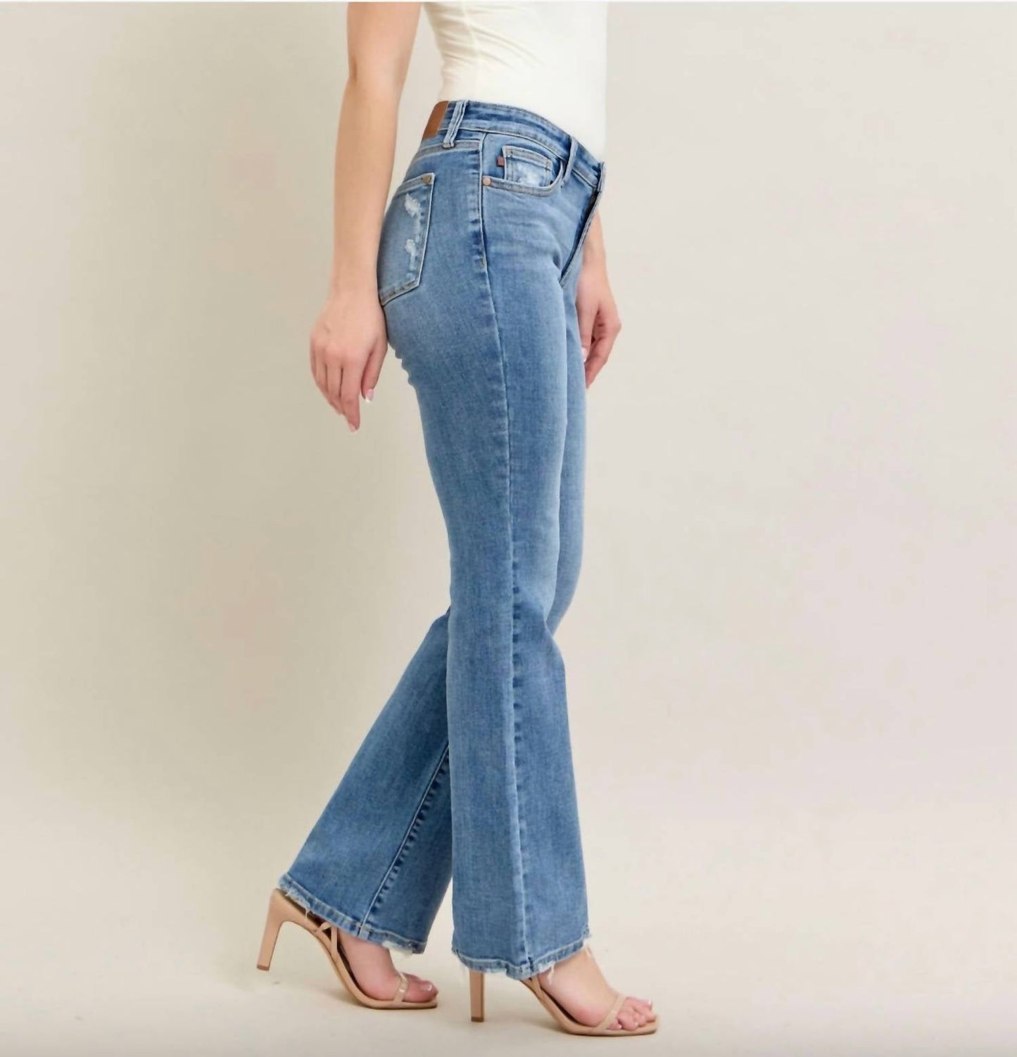 judy-blue-destroyed-hem-rise-bootcut-jeans