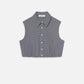 Frame - Collared Cropped Top