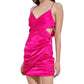 Do+Be - Ruched Slit Back Mini Dress