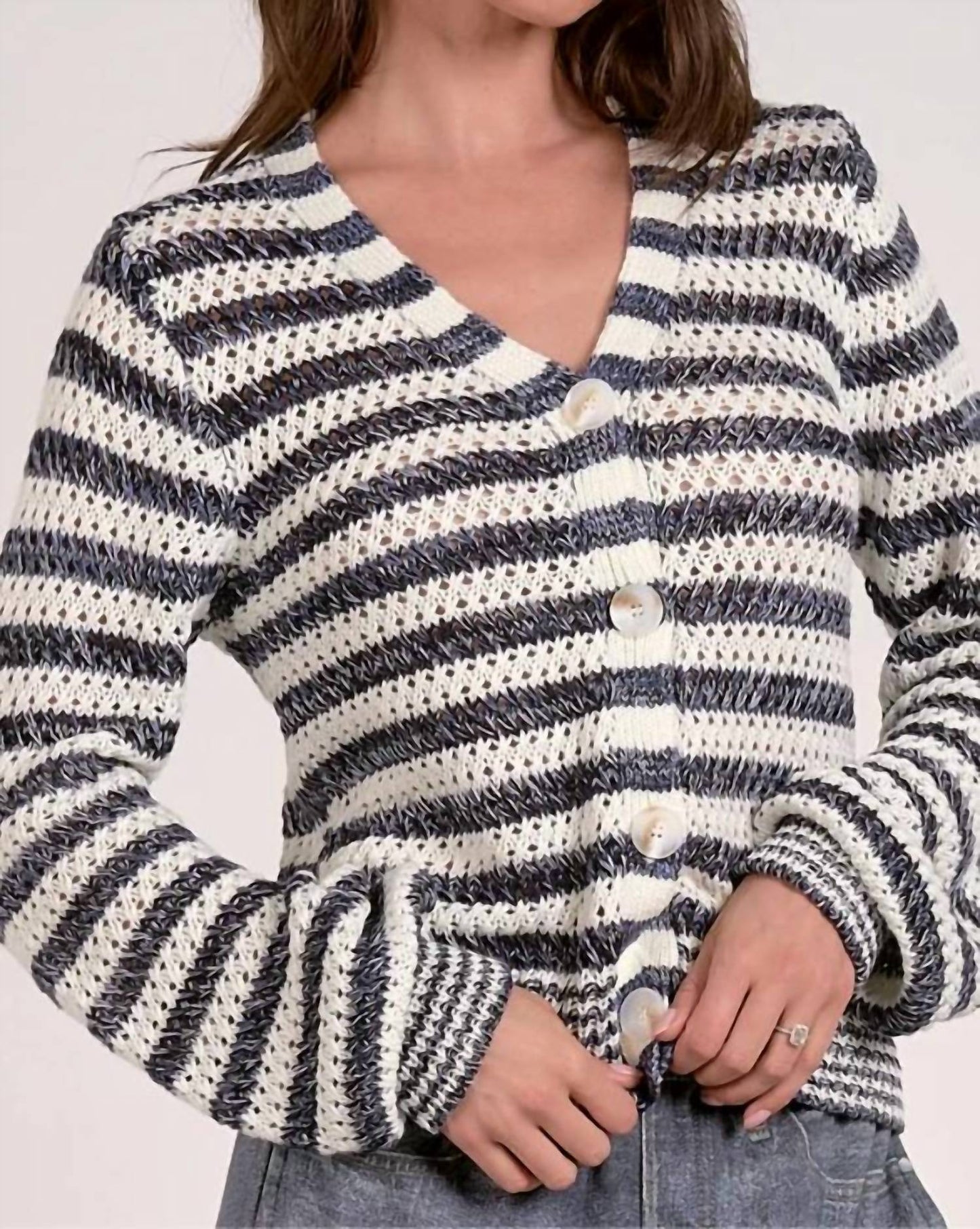 Elan - VNK Stripe Cardigan